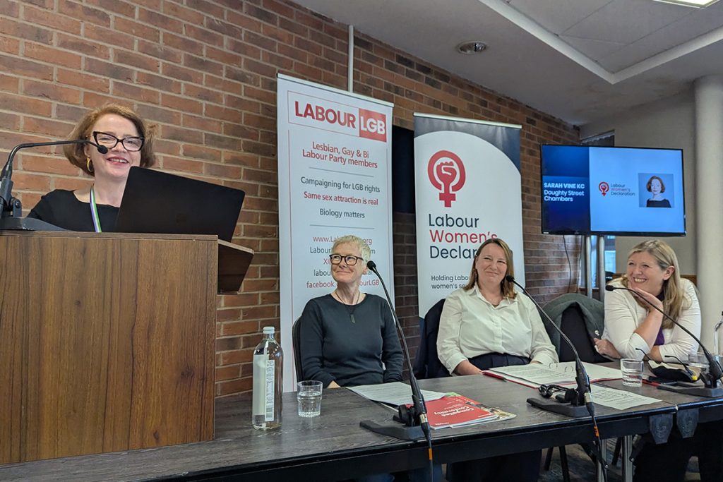 Labour Women's Declaration fringe event at Labour Party Conference with speakers from Labour LGB